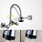 Contemporary Two Handles Kitchen Faucet Pull-down Metal Wall-mounted Faucet Clearhalo 'Home Improvement' 'home_improvement' 'home_improvement_kitchen_faucets' 'Kitchen Faucets' 'Kitchen Remodel & Kitchen Fixtures' 'Kitchen Sinks & Faucet Components' 'kitchen_faucets' 6914125