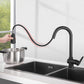 Gooseneck Kitchen Bar Faucet Swivel Spout No Sensor Bar Faucet with Pull down Sprayer Clearhalo 'Home Improvement' 'home_improvement' 'home_improvement_kitchen_faucets' 'Kitchen Faucets' 'Kitchen Remodel & Kitchen Fixtures' 'Kitchen Sinks & Faucet Components' 'kitchen_faucets' 6914135