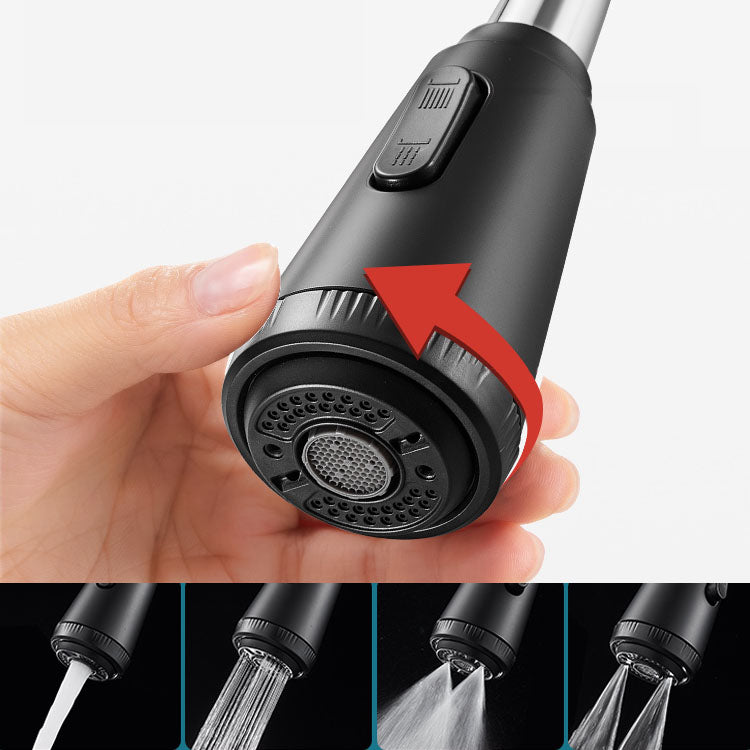 Gooseneck Kitchen Bar Faucet Swivel Spout No Sensor Bar Faucet with Pull down Sprayer Clearhalo 'Home Improvement' 'home_improvement' 'home_improvement_kitchen_faucets' 'Kitchen Faucets' 'Kitchen Remodel & Kitchen Fixtures' 'Kitchen Sinks & Faucet Components' 'kitchen_faucets' 6914139