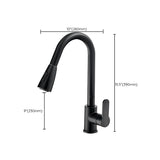 Gooseneck Kitchen Bar Faucet Swivel Spout No Sensor Bar Faucet with Pull down Sprayer Clearhalo 'Home Improvement' 'home_improvement' 'home_improvement_kitchen_faucets' 'Kitchen Faucets' 'Kitchen Remodel & Kitchen Fixtures' 'Kitchen Sinks & Faucet Components' 'kitchen_faucets' 6914155