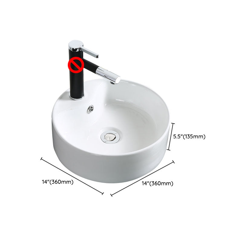 Modern Bathroom Sink Porcelain Rectangle Bathroom Sink in White(Not Including Faucet) Clearhalo 'Bathroom Remodel & Bathroom Fixtures' 'Bathroom Sinks & Faucet Components' 'Bathroom Sinks' 'bathroom_sink' 'Home Improvement' 'home_improvement' 'home_improvement_bathroom_sink' 6914250