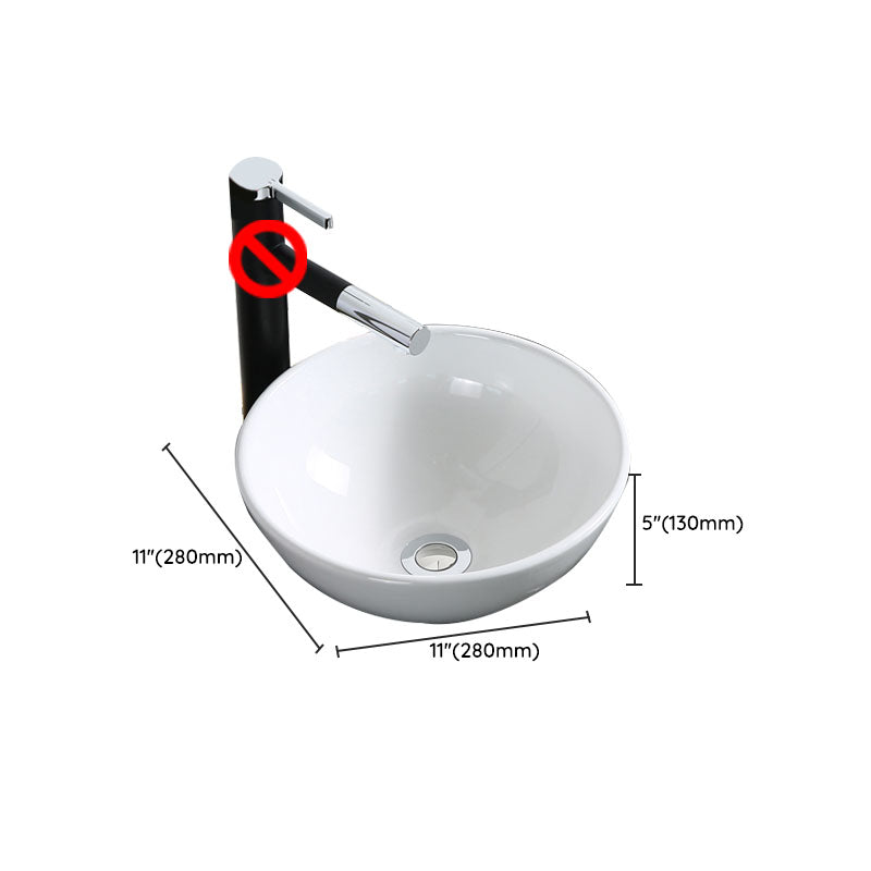 Modern Bathroom Sink Porcelain Rectangle Bathroom Sink in White(Not Including Faucet) Clearhalo 'Bathroom Remodel & Bathroom Fixtures' 'Bathroom Sinks & Faucet Components' 'Bathroom Sinks' 'bathroom_sink' 'Home Improvement' 'home_improvement' 'home_improvement_bathroom_sink' 6914255