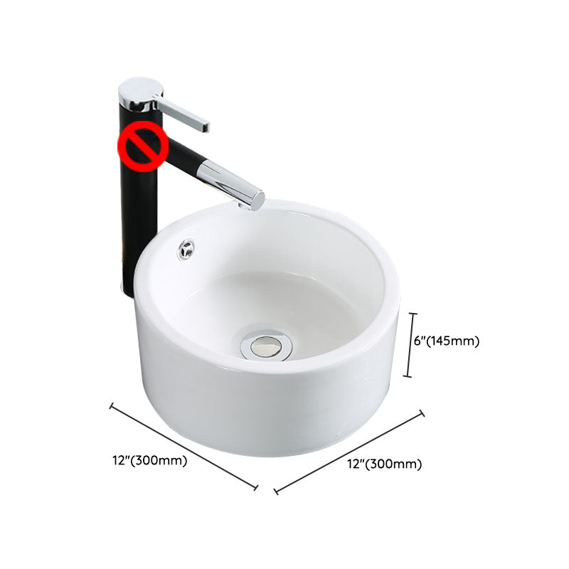 Modern Bathroom Sink Porcelain Rectangle Bathroom Sink in White(Not Including Faucet) Clearhalo 'Bathroom Remodel & Bathroom Fixtures' 'Bathroom Sinks & Faucet Components' 'Bathroom Sinks' 'bathroom_sink' 'Home Improvement' 'home_improvement' 'home_improvement_bathroom_sink' 6914259