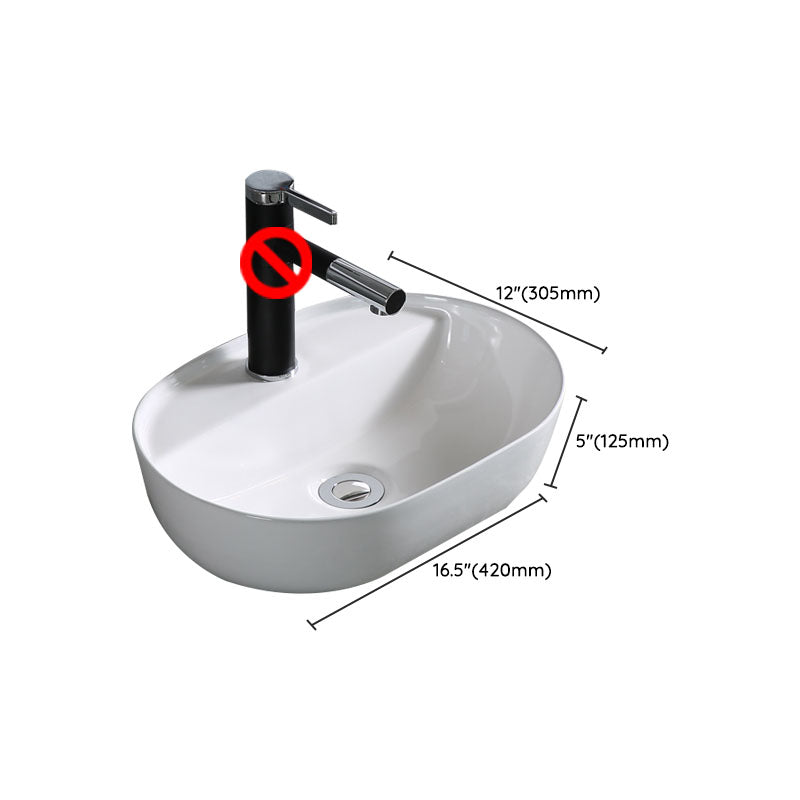 Modern Bathroom Sink Porcelain Rectangle Bathroom Sink in White(Not Including Faucet) Clearhalo 'Bathroom Remodel & Bathroom Fixtures' 'Bathroom Sinks & Faucet Components' 'Bathroom Sinks' 'bathroom_sink' 'Home Improvement' 'home_improvement' 'home_improvement_bathroom_sink' 6914263