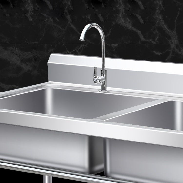 Stainless Steel Kitchen Sink Top Mounted Kitchen Sink with Faucet Clearhalo 'Home Improvement' 'home_improvement' 'home_improvement_kitchen_sinks' 'Kitchen Remodel & Kitchen Fixtures' 'Kitchen Sinks & Faucet Components' 'Kitchen Sinks' 'kitchen_sinks' 6914271