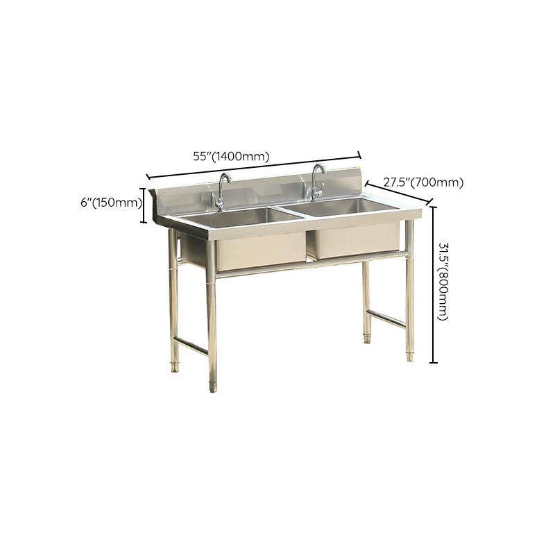 Stainless Steel Kitchen Sink Top Mounted Kitchen Sink with Faucet Clearhalo 'Home Improvement' 'home_improvement' 'home_improvement_kitchen_sinks' 'Kitchen Remodel & Kitchen Fixtures' 'Kitchen Sinks & Faucet Components' 'Kitchen Sinks' 'kitchen_sinks' 6914279