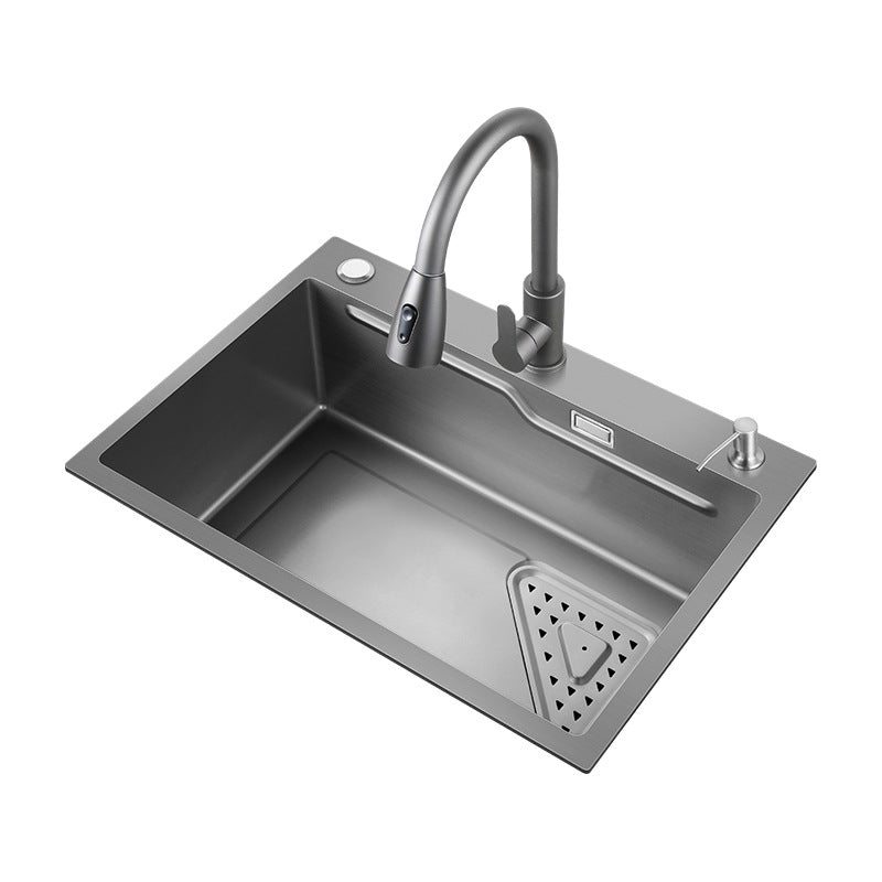 Contemporary Kitchen Sink Double Bowl Kitchen Sink with Rectangular Shape Clearhalo 'Home Improvement' 'home_improvement' 'home_improvement_kitchen_sinks' 'Kitchen Remodel & Kitchen Fixtures' 'Kitchen Sinks & Faucet Components' 'Kitchen Sinks' 'kitchen_sinks' 6914397