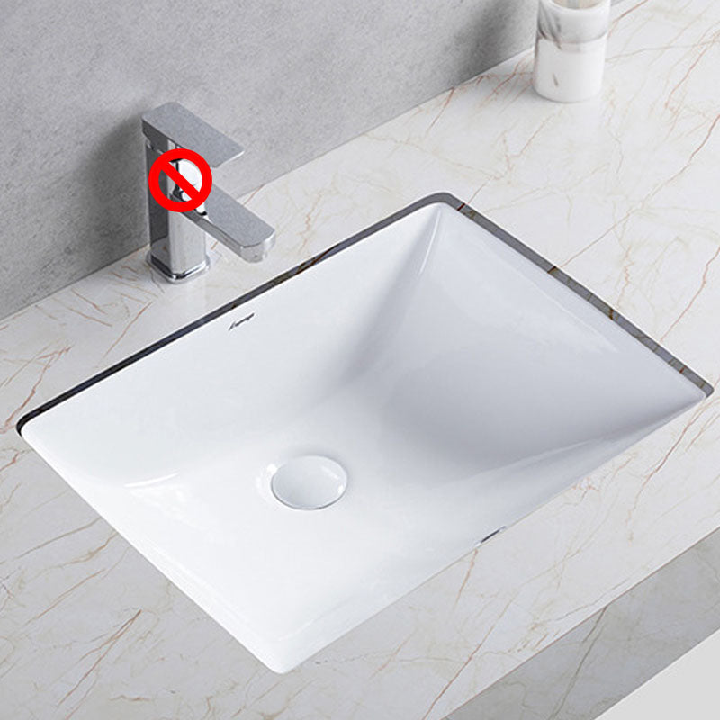 Modern Undermount Vanity Sink Round Porcelain with Pop-Up Drain Bathroom Sink Only 20"L x 15"W x 7"H Clearhalo 'Bathroom Remodel & Bathroom Fixtures' 'Bathroom Sinks & Faucet Components' 'Bathroom Sinks' 'bathroom_sink' 'Home Improvement' 'home_improvement' 'home_improvement_bathroom_sink' 6914454
