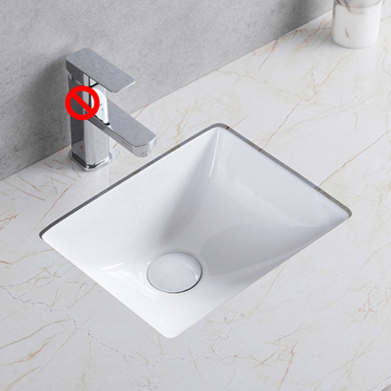 Modern Undermount Vanity Sink Round Porcelain with Pop-Up Drain Bathroom Sink Only 13"L x 11"W x 6"H Clearhalo 'Bathroom Remodel & Bathroom Fixtures' 'Bathroom Sinks & Faucet Components' 'Bathroom Sinks' 'bathroom_sink' 'Home Improvement' 'home_improvement' 'home_improvement_bathroom_sink' 6914458