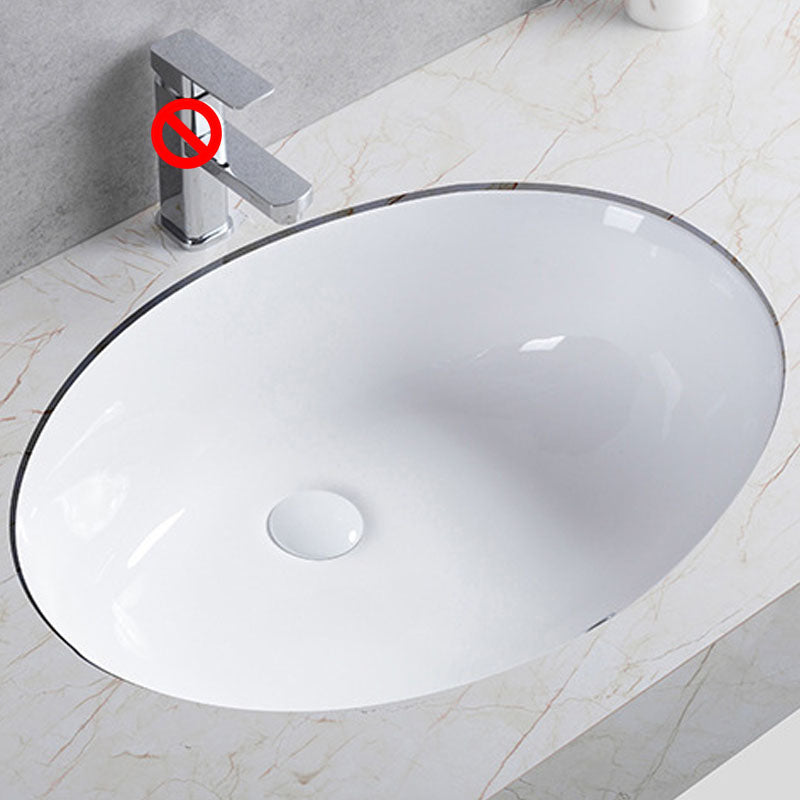 Modern Undermount Vanity Sink Round Porcelain with Pop-Up Drain Bathroom Sink Only 24"L x 15"W x 8"H Clearhalo 'Bathroom Remodel & Bathroom Fixtures' 'Bathroom Sinks & Faucet Components' 'Bathroom Sinks' 'bathroom_sink' 'Home Improvement' 'home_improvement' 'home_improvement_bathroom_sink' 6914460