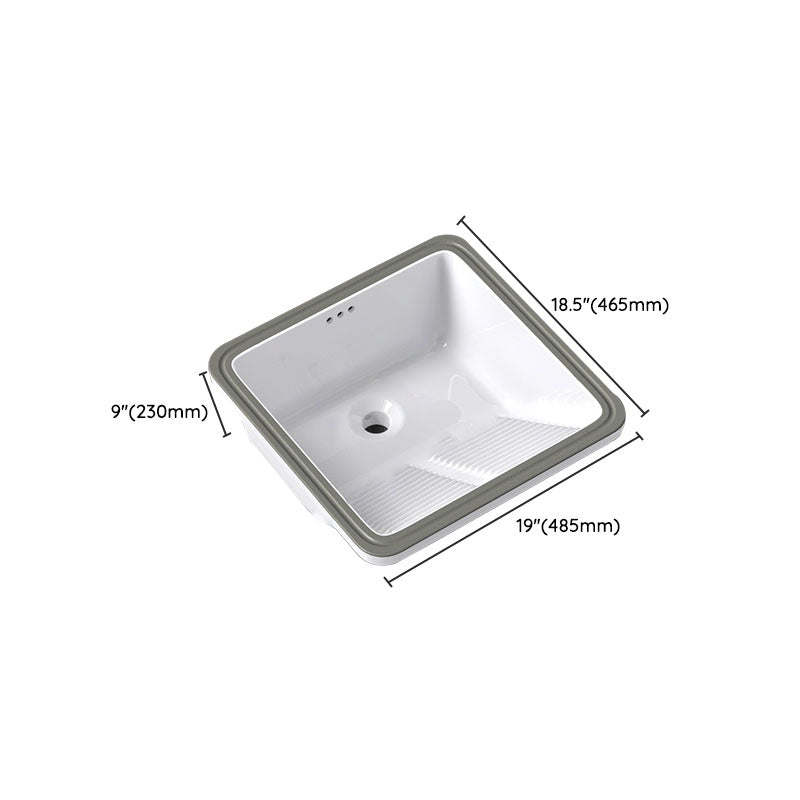 Modern Bathroom Sink Porcelain Bathroom Sink with Rectangular Shape(Not Included Faucets) Clearhalo 'Bathroom Remodel & Bathroom Fixtures' 'Bathroom Sinks & Faucet Components' 'Bathroom Sinks' 'bathroom_sink' 'Home Improvement' 'home_improvement' 'home_improvement_bathroom_sink' 6914500