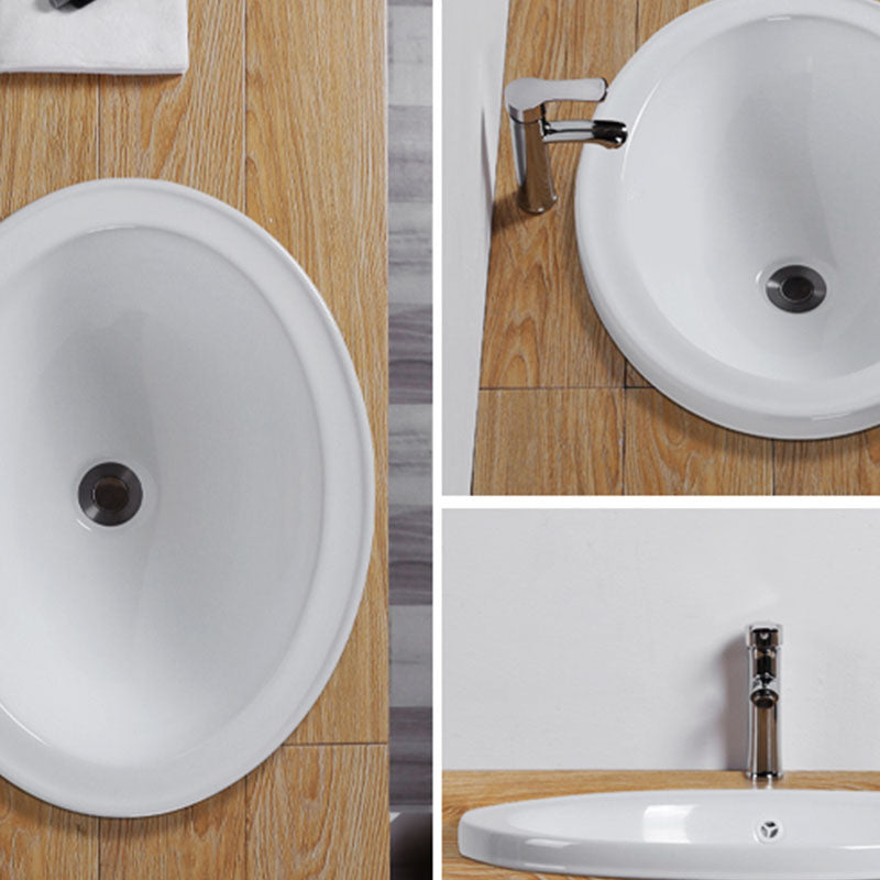 Modern Style Bathroom Sink Oval Porcelain Undermount Bathroom Sink Clearhalo 'Bathroom Remodel & Bathroom Fixtures' 'Bathroom Sinks & Faucet Components' 'Bathroom Sinks' 'bathroom_sink' 'Home Improvement' 'home_improvement' 'home_improvement_bathroom_sink' 6914512