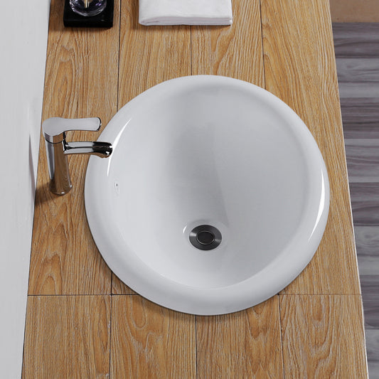 White Drop-in Bathroom Sink Porcelain Wash Stand with Shut-Off Valve Clearhalo 'Bathroom Remodel & Bathroom Fixtures' 'Bathroom Sinks & Faucet Components' 'Bathroom Sinks' 'bathroom_sink' 'Home Improvement' 'home_improvement' 'home_improvement_bathroom_sink' 6914557