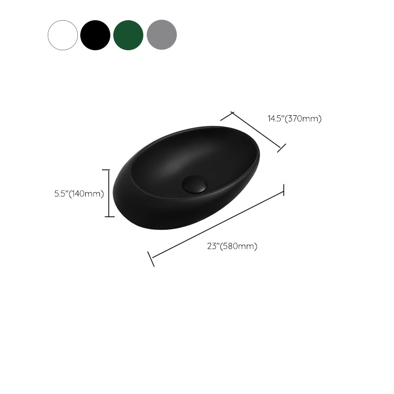 Modern Vessel Bathroom Sink Oval Porcelain with Faucet Vessel Sink Clearhalo 'Bathroom Remodel & Bathroom Fixtures' 'Bathroom Sinks & Faucet Components' 'Bathroom Sinks' 'bathroom_sink' 'Home Improvement' 'home_improvement' 'home_improvement_bathroom_sink' 6914617