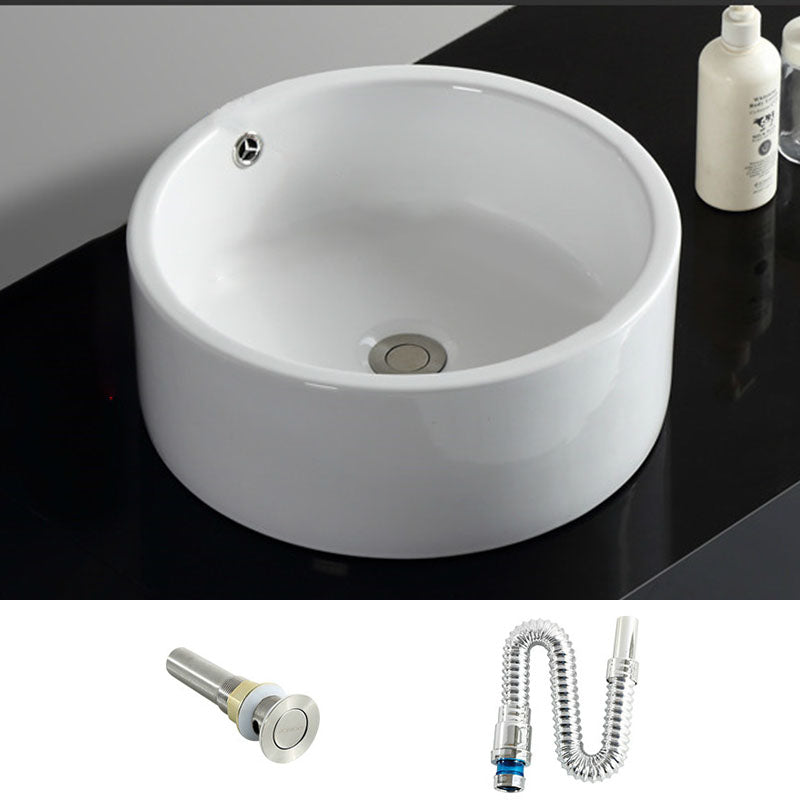 Rectangular and Round Vessel Sink in white with No Craftsmanship Basin Sink 16.1"L x 16.1"W x 6.3"H Sink Clearhalo 'Bathroom Remodel & Bathroom Fixtures' 'Bathroom Sinks & Faucet Components' 'Bathroom Sinks' 'bathroom_sink' 'Home Improvement' 'home_improvement' 'home_improvement_bathroom_sink' 6914620