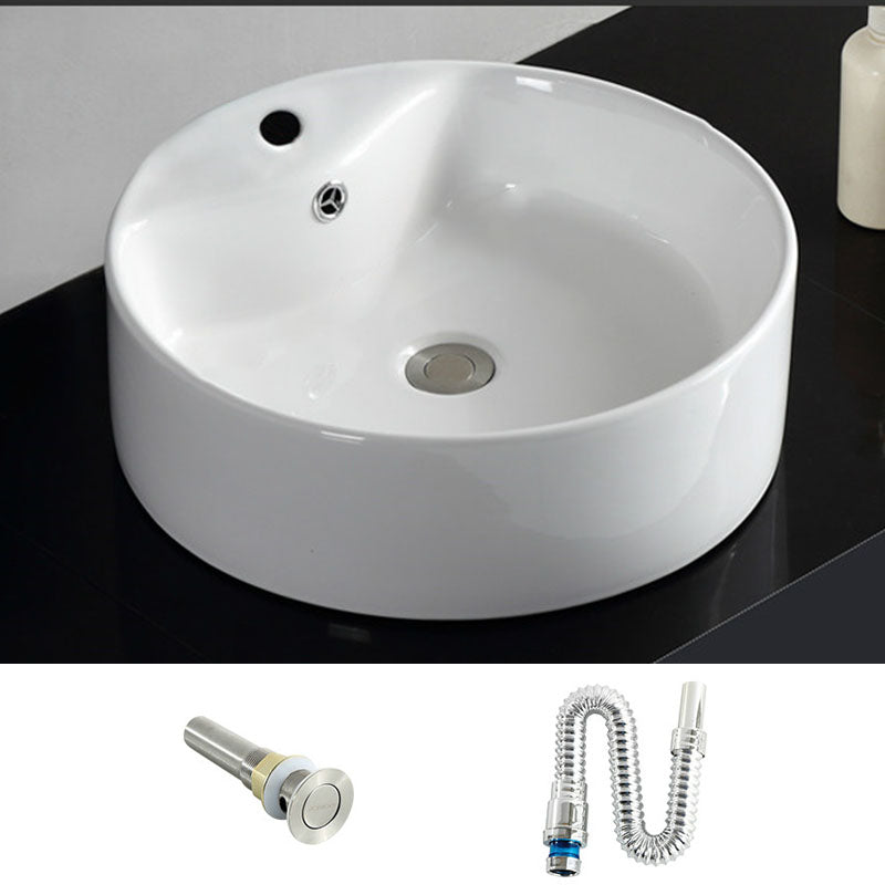 Rectangular and Round Vessel Sink in white with No Craftsmanship Basin Sink 18"L x 18"W x 6"H Sink Clearhalo 'Bathroom Remodel & Bathroom Fixtures' 'Bathroom Sinks & Faucet Components' 'Bathroom Sinks' 'bathroom_sink' 'Home Improvement' 'home_improvement' 'home_improvement_bathroom_sink' 6914621
