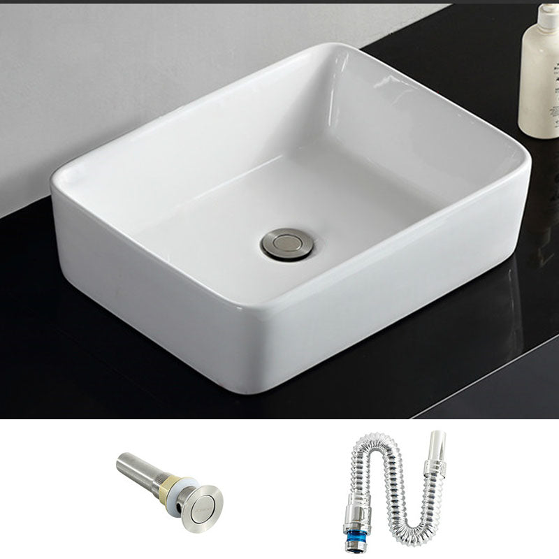 Rectangular and Round Vessel Sink in white with No Craftsmanship Basin Sink 19"L x 15"W x 5"H Sink Clearhalo 'Bathroom Remodel & Bathroom Fixtures' 'Bathroom Sinks & Faucet Components' 'Bathroom Sinks' 'bathroom_sink' 'Home Improvement' 'home_improvement' 'home_improvement_bathroom_sink' 6914623
