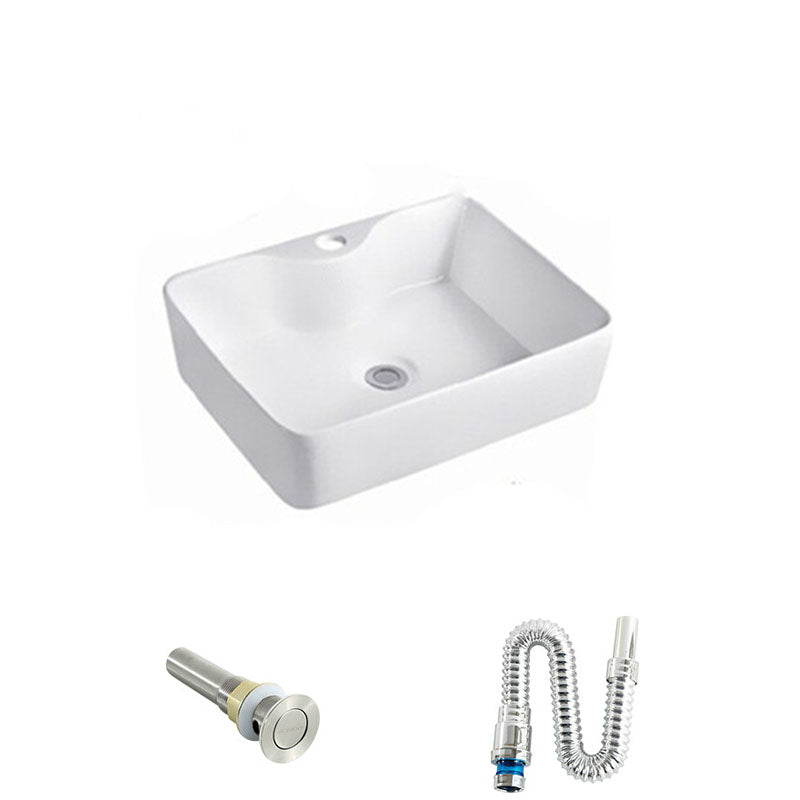 Rectangular and Round Vessel Sink in white with No Craftsmanship Basin Sink 19"L x 15"W x 5"H Sink Clearhalo 'Bathroom Remodel & Bathroom Fixtures' 'Bathroom Sinks & Faucet Components' 'Bathroom Sinks' 'bathroom_sink' 'Home Improvement' 'home_improvement' 'home_improvement_bathroom_sink' 6914625