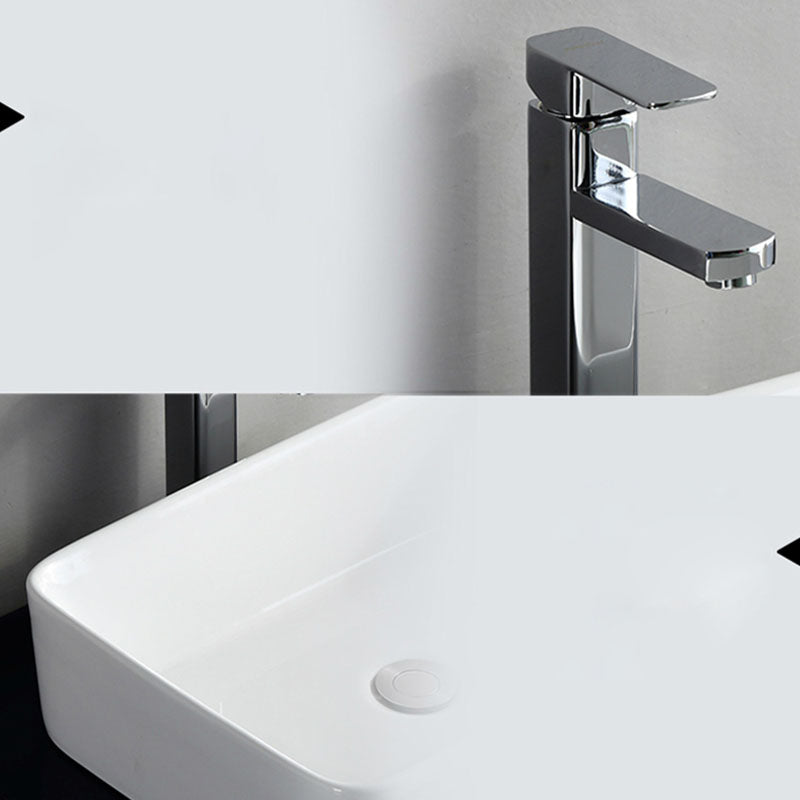 Rectangular and Round Vessel Sink in white with No Craftsmanship Basin Sink Clearhalo 'Bathroom Remodel & Bathroom Fixtures' 'Bathroom Sinks & Faucet Components' 'Bathroom Sinks' 'bathroom_sink' 'Home Improvement' 'home_improvement' 'home_improvement_bathroom_sink' 6914630