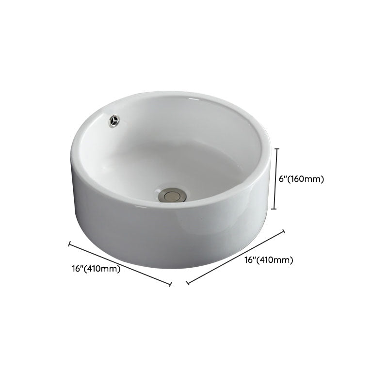 Rectangular and Round Vessel Sink in white with No Craftsmanship Basin Sink Clearhalo 'Bathroom Remodel & Bathroom Fixtures' 'Bathroom Sinks & Faucet Components' 'Bathroom Sinks' 'bathroom_sink' 'Home Improvement' 'home_improvement' 'home_improvement_bathroom_sink' 6914636