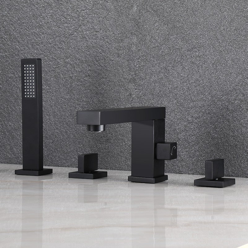 Deck-Mount Roman Tub Faucet Modern Style Roman Copper Tub Faucet Clearhalo 'Bathroom Remodel & Bathroom Fixtures' 'Bathtub Faucets' 'bathtub_faucets' 'Home Improvement' 'home_improvement' 'home_improvement_bathtub_faucets' 6914642