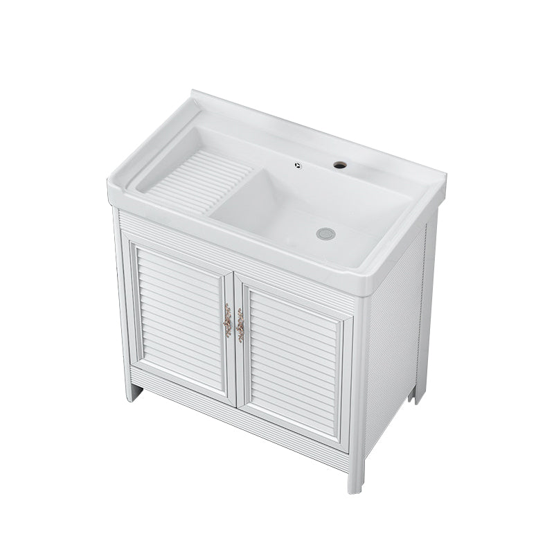 Bathroom Vanity Drawers Mirror Faucet Single Ceramic Sink Vanity Bathroom Vanity 36"L x 19"W x 32"H Clearhalo 'Bathroom Remodel & Bathroom Fixtures' 'Bathroom Vanities' 'bathroom_vanities' 'Home Improvement' 'home_improvement' 'home_improvement_bathroom_vanities' 6914668