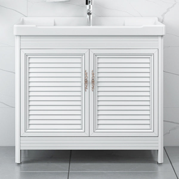 Bathroom Vanity Drawers Mirror Faucet Single Ceramic Sink Vanity Clearhalo 'Bathroom Remodel & Bathroom Fixtures' 'Bathroom Vanities' 'bathroom_vanities' 'Home Improvement' 'home_improvement' 'home_improvement_bathroom_vanities' 6914669