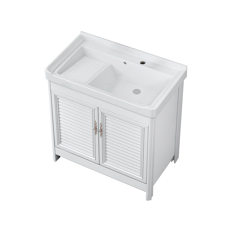 Bathroom Vanity Drawers Mirror Faucet Single Ceramic Sink Vanity Bathroom Vanity 32"L x 19"W x 32"H Clearhalo 'Bathroom Remodel & Bathroom Fixtures' 'Bathroom Vanities' 'bathroom_vanities' 'Home Improvement' 'home_improvement' 'home_improvement_bathroom_vanities' 6914681