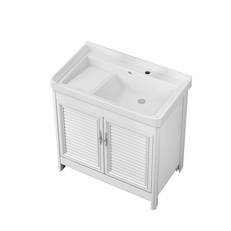 Bathroom Vanity Drawers Mirror Faucet Single Ceramic Sink Vanity Bathroom Vanity 40"L x 19"W x 32"H Clearhalo 'Bathroom Remodel & Bathroom Fixtures' 'Bathroom Vanities' 'bathroom_vanities' 'Home Improvement' 'home_improvement' 'home_improvement_bathroom_vanities' 6914684