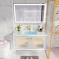 Wall Mount Bath Vanity Wood Frame Soft Close Door Single Sink White Vanity with Mirror Vanity & Faucet & Smart Mirror Clearhalo 'Bathroom Remodel & Bathroom Fixtures' 'Bathroom Vanities' 'bathroom_vanities' 'Home Improvement' 'home_improvement' 'home_improvement_bathroom_vanities' 6914826