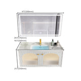 Wall Mount Bath Vanity Wood Frame Soft Close Door Single Sink White Vanity with Mirror Clearhalo 'Bathroom Remodel & Bathroom Fixtures' 'Bathroom Vanities' 'bathroom_vanities' 'Home Improvement' 'home_improvement' 'home_improvement_bathroom_vanities' 6914834