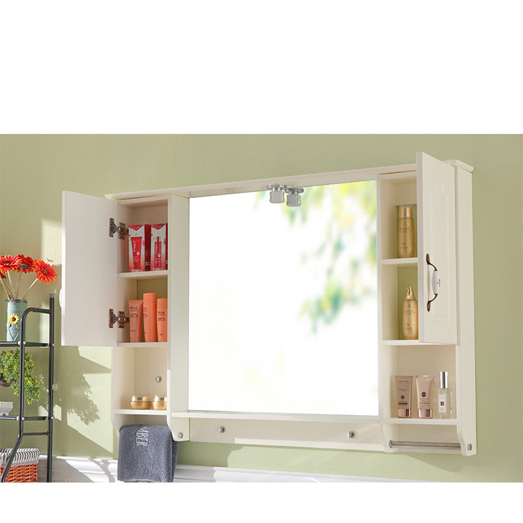 Freestanding Bathroom Vanity Single Sink White Mirror 2 Doors Vanity with Drawers Clearhalo 'Bathroom Remodel & Bathroom Fixtures' 'Bathroom Vanities' 'bathroom_vanities' 'Home Improvement' 'home_improvement' 'home_improvement_bathroom_vanities' 6914859