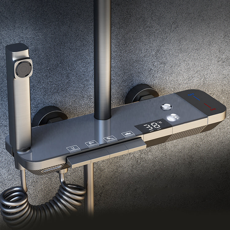 Shower System Square Handheld Shower Head Massage Shower Trim Clearhalo 'Bathroom Remodel & Bathroom Fixtures' 'Home Improvement' 'home_improvement' 'home_improvement_shower_faucets' 'Shower Faucets & Systems' 'shower_faucets' 'Showers & Bathtubs Plumbing' 'Showers & Bathtubs' 6915108