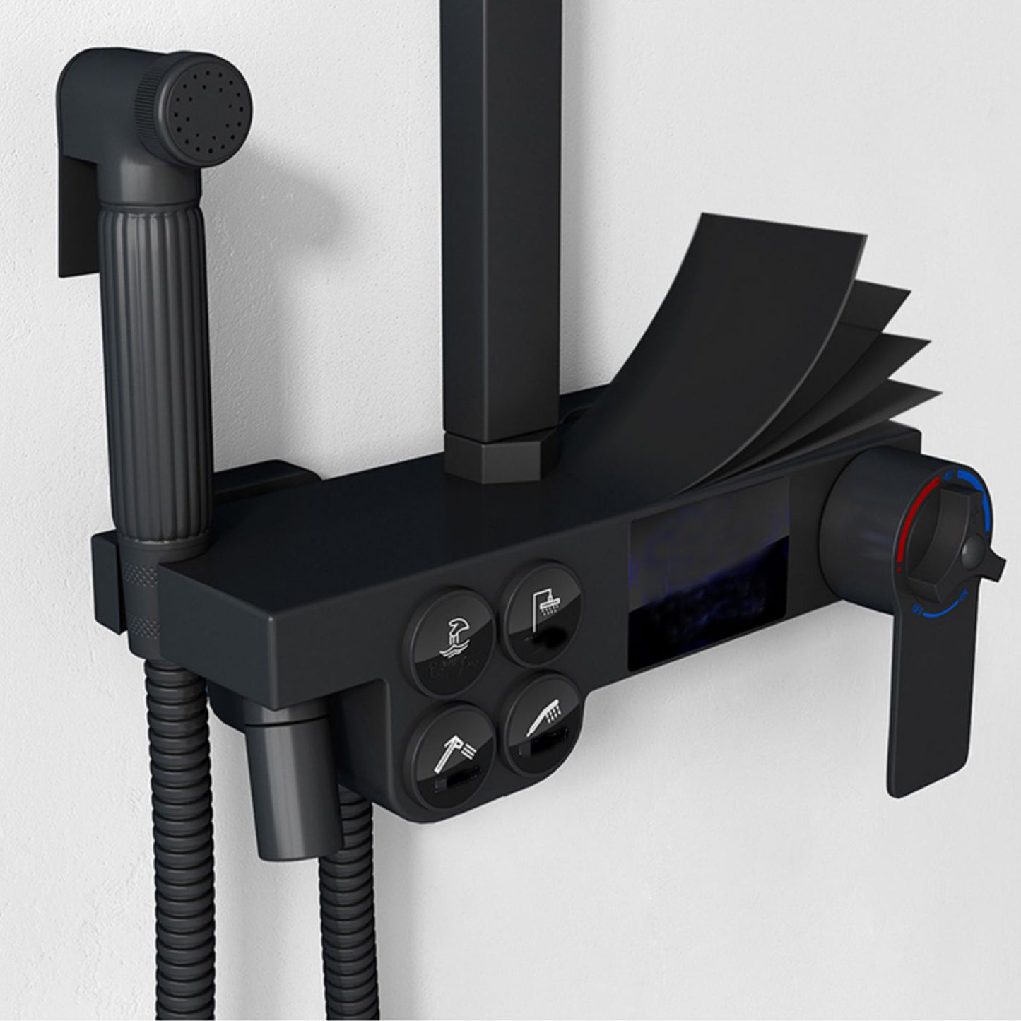 Shower Trim Square Handheld Shower Head Massage Jet Shower System Clearhalo 'Bathroom Remodel & Bathroom Fixtures' 'Home Improvement' 'home_improvement' 'home_improvement_shower_faucets' 'Shower Faucets & Systems' 'shower_faucets' 'Showers & Bathtubs Plumbing' 'Showers & Bathtubs' 6915134