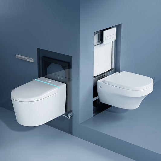 Elongated Wall Mounted Bidet White Wall Hung Toilet Set with Unlimited Warm Water Clearhalo 'Bathroom Remodel & Bathroom Fixtures' 'Bidets' 'Home Improvement' 'home_improvement' 'home_improvement_bidets' 'Toilets & Bidets' 6915176