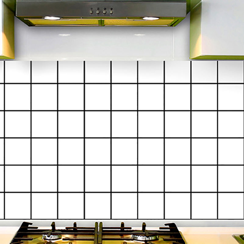 Wallpaper Wall Protective Film Waterproof Moisture-proof Oil-proof Kitchen and Bathroom White-Black 23.6"L x 118.1"W Clearhalo 'Flooring 'Home Improvement' 'home_improvement' 'home_improvement_peel_stick_blacksplash' 'Peel & Stick Backsplash Tile' 'peel_stick_blacksplash' 'Walls & Ceilings' Walls and Ceiling' 6915470