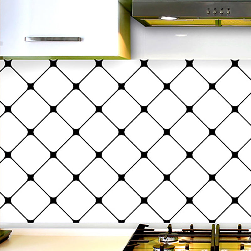 Wallpaper Wall Protective Film Waterproof Moisture-proof Oil-proof Kitchen and Bathroom Black White 23.6"L x 196.9"W Clearhalo 'Flooring 'Home Improvement' 'home_improvement' 'home_improvement_peel_stick_blacksplash' 'Peel & Stick Backsplash Tile' 'peel_stick_blacksplash' 'Walls & Ceilings' Walls and Ceiling' 6915473
