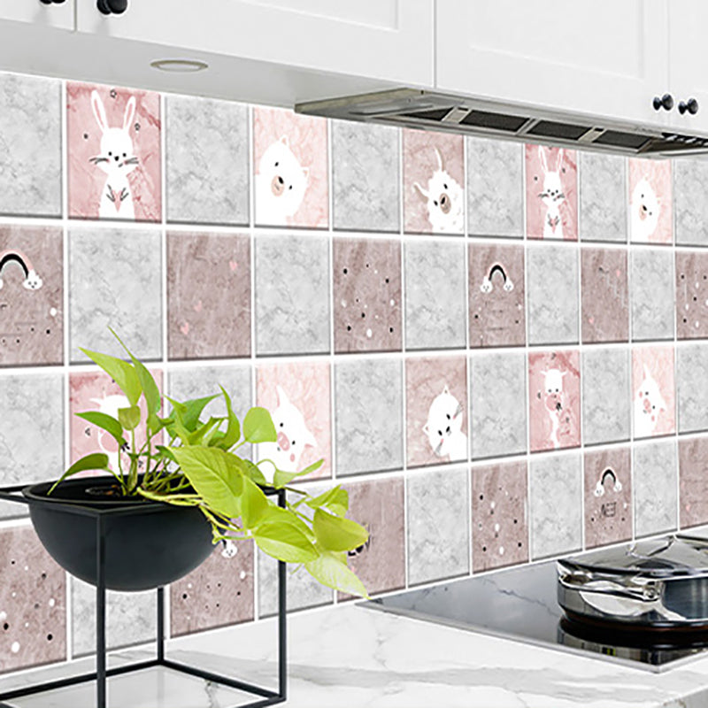 Wallpaper Wall Protective Film Waterproof Moisture-proof Oil-proof Kitchen and Bathroom Pink 23.6"L x 196.9"W Clearhalo 'Flooring 'Home Improvement' 'home_improvement' 'home_improvement_peel_stick_blacksplash' 'Peel & Stick Backsplash Tile' 'peel_stick_blacksplash' 'Walls & Ceilings' Walls and Ceiling' 6915478