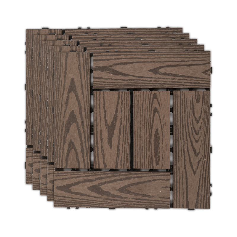 Water Resistant Tile Flooring Engineered Wood Floor Tile with Click Lock Light Coffee Clearhalo 'Flooring 'Hardwood Flooring' 'hardwood_flooring' 'Home Improvement' 'home_improvement' 'home_improvement_hardwood_flooring' Walls and Ceiling' 6915582