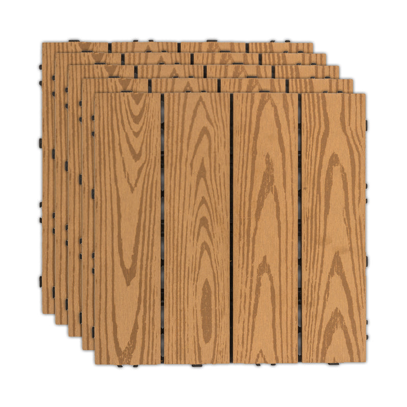 Water Resistant Tile Flooring Engineered Wood Floor Tile with Click Lock Brown Yellow Clearhalo 'Flooring 'Hardwood Flooring' 'hardwood_flooring' 'Home Improvement' 'home_improvement' 'home_improvement_hardwood_flooring' Walls and Ceiling' 6915593