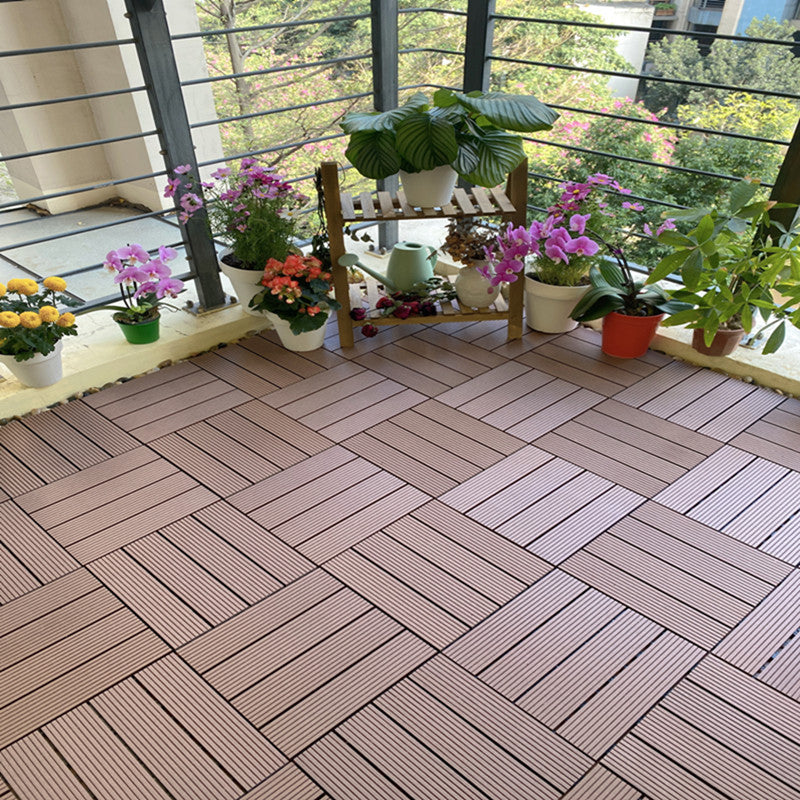 Composite Deck Tile Solid Color Water Resistant Patio Flooring Tile Coffee Clearhalo 'Home Improvement' 'home_improvement' 'home_improvement_outdoor_deck_tiles_planks' 'Outdoor Deck Tiles & Planks' 'Outdoor Flooring & Tile' 'Outdoor Remodel' 'outdoor_deck_tiles_planks' 6915681