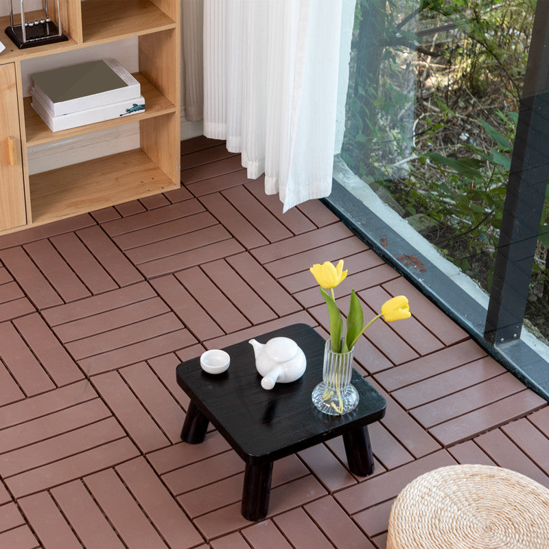 Scratch Resistant Decking Tiles Interlocking Composite Floor Tiles Coffee Clearhalo 'Home Improvement' 'home_improvement' 'home_improvement_outdoor_deck_tiles_planks' 'Outdoor Deck Tiles & Planks' 'Outdoor Flooring & Tile' 'Outdoor Remodel' 'outdoor_deck_tiles_planks' 6915712