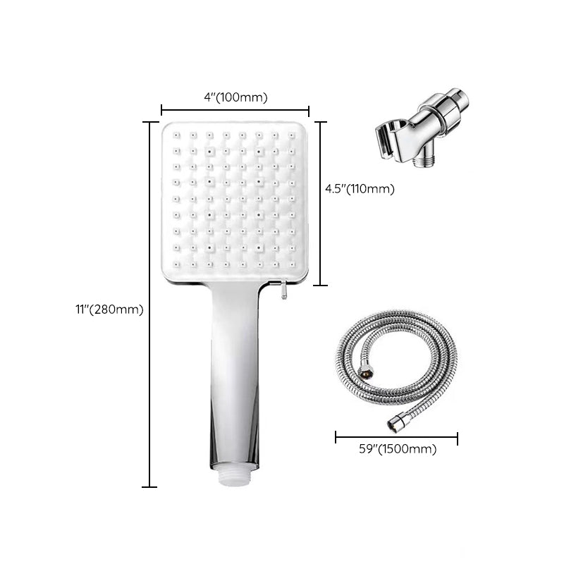 Classic Handheld Shower Head Standard Round Shower Heads in Silver Clearhalo 'Bathroom Remodel & Bathroom Fixtures' 'Home Improvement' 'home_improvement' 'home_improvement_shower_heads' 'Shower Heads' 'shower_heads' 'Showers & Bathtubs Plumbing' 'Showers & Bathtubs' 6915844