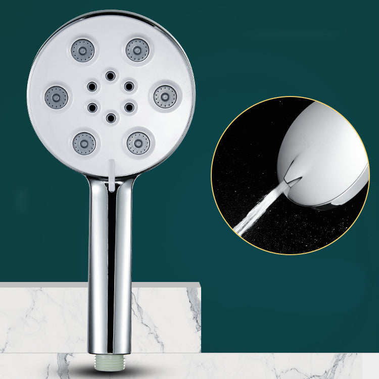 Contemporary Shower Head Plastic Shower Head with Adjustable Water Flow White Hand Shower Clearhalo 'Bathroom Remodel & Bathroom Fixtures' 'Home Improvement' 'home_improvement' 'home_improvement_shower_heads' 'Shower Heads' 'shower_heads' 'Showers & Bathtubs Plumbing' 'Showers & Bathtubs' 6915849