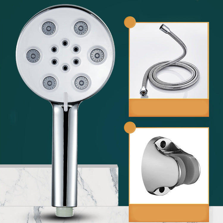 Contemporary Shower Head Plastic Shower Head with Adjustable Water Flow White Shower Heads & Hose & Wall pedestal Clearhalo 'Bathroom Remodel & Bathroom Fixtures' 'Home Improvement' 'home_improvement' 'home_improvement_shower_heads' 'Shower Heads' 'shower_heads' 'Showers & Bathtubs Plumbing' 'Showers & Bathtubs' 6915851