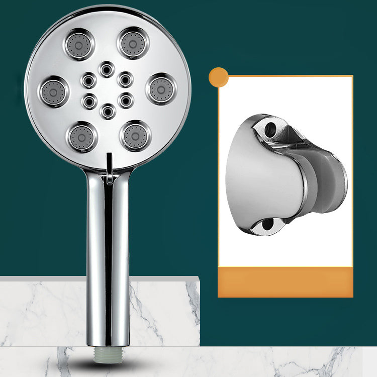 Contemporary Shower Head Plastic Shower Head with Adjustable Water Flow Silver Shower Head with Wall Pedestal Clearhalo 'Bathroom Remodel & Bathroom Fixtures' 'Home Improvement' 'home_improvement' 'home_improvement_shower_heads' 'Shower Heads' 'shower_heads' 'Showers & Bathtubs Plumbing' 'Showers & Bathtubs' 6915858