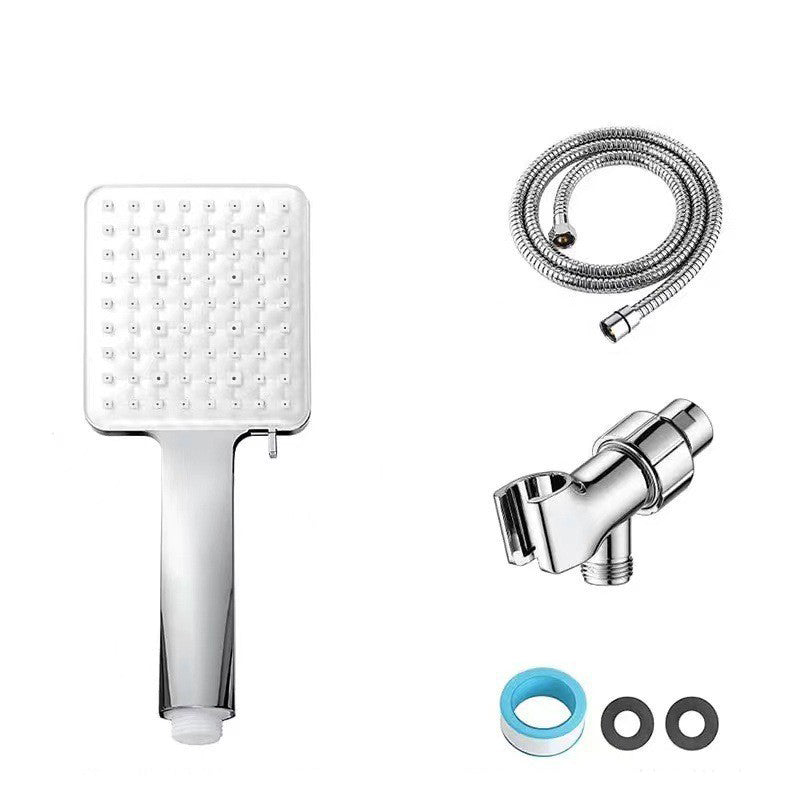 Contemporary Shower Head Square Handheld Shower Head in Silver Shower Heads & Hose & Wall pedestal Clearhalo 'Bathroom Remodel & Bathroom Fixtures' 'Home Improvement' 'home_improvement' 'home_improvement_shower_heads' 'Shower Heads' 'shower_heads' 'Showers & Bathtubs Plumbing' 'Showers & Bathtubs' 6915899