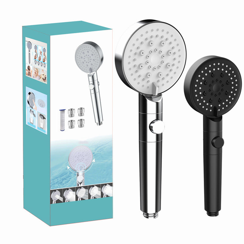 Modern Handheld Supercharged Shower Head Round Turbo Spray Head Clearhalo 'Bathroom Remodel & Bathroom Fixtures' 'Home Improvement' 'home_improvement' 'home_improvement_shower_heads' 'Shower Heads' 'shower_heads' 'Showers & Bathtubs Plumbing' 'Showers & Bathtubs' 6915929