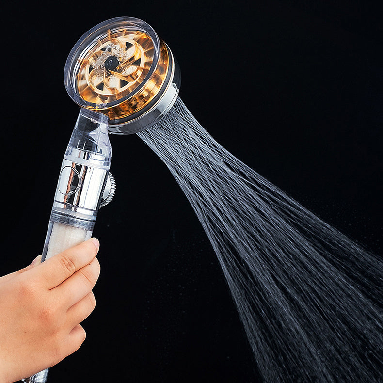 Contemporary Handheld Supercharged Shower Head Round Turbo Spray Head Clearhalo 'Bathroom Remodel & Bathroom Fixtures' 'Home Improvement' 'home_improvement' 'home_improvement_shower_heads' 'Shower Heads' 'shower_heads' 'Showers & Bathtubs Plumbing' 'Showers & Bathtubs' 6915949
