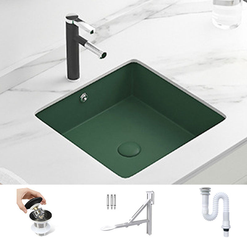Modern Bathroom Sink Rectangular Vessel Bathroom Sink with Faucet 16"L x 16"W x 7"H Green Sink with Faucet Clearhalo 'Bathroom Remodel & Bathroom Fixtures' 'Bathroom Sinks & Faucet Components' 'Bathroom Sinks' 'bathroom_sink' 'Home Improvement' 'home_improvement' 'home_improvement_bathroom_sink' 6916212